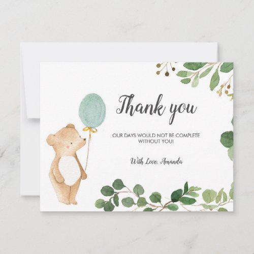 Cute Bear Thank you card