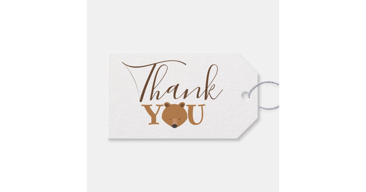 Cute Bear Thank You Gift Tags | Zazzle