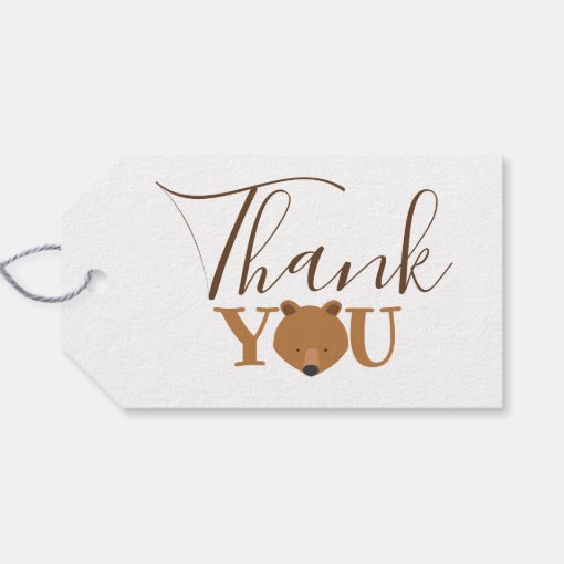 Cute Bear Thank You Gift Tags | Zazzle