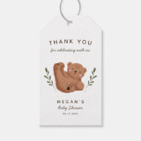 Cute Bear Theme Baby Shower Thank You Gift Tags