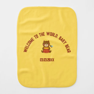 Cute Bear Theme Boy Baby Shower Burp Cloth