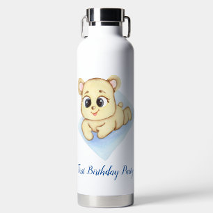 Cute Bear Theme Boy's Birthday Party Water Bottle