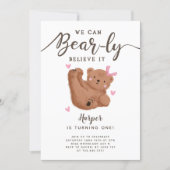 Cute Bear Theme Girl's Birthday Party Invitation (Front)