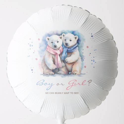 Cute Bear Theme Winter Fall Gender Reveal  Balloon