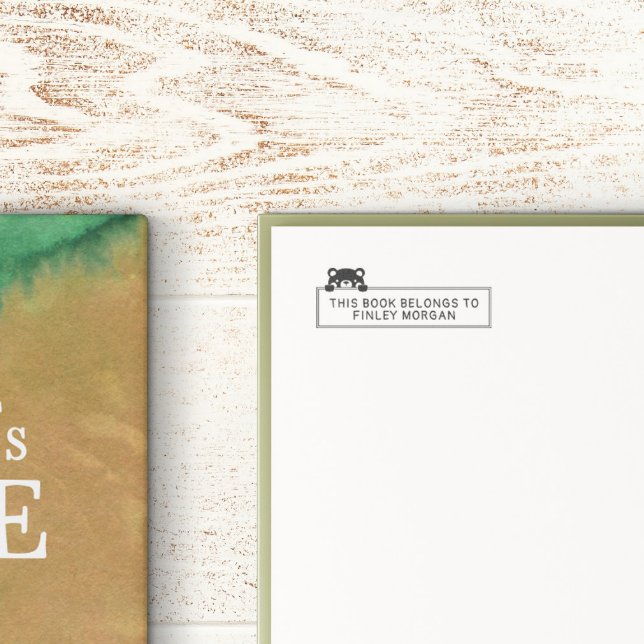 Cute Bear This Book Belongs To Name Self-inking Stamp (Creator Uploaded)