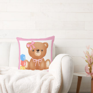 Cute bear. throw pillow
