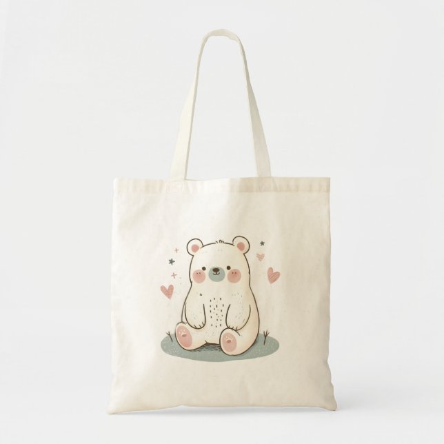  Cute Bear Tote Bag | Adorable Design (Front)