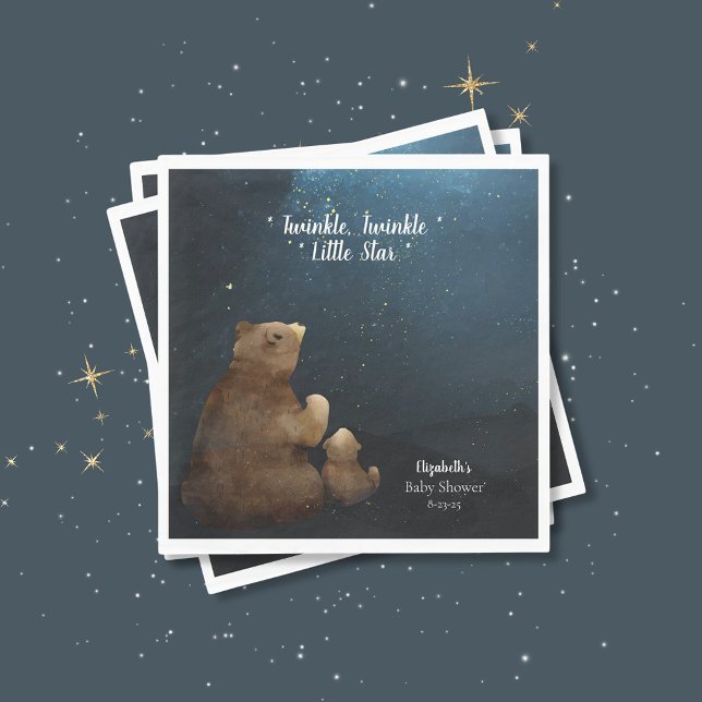 Cute Bear Twinkle Little Star Napkins (Creator Uploaded)