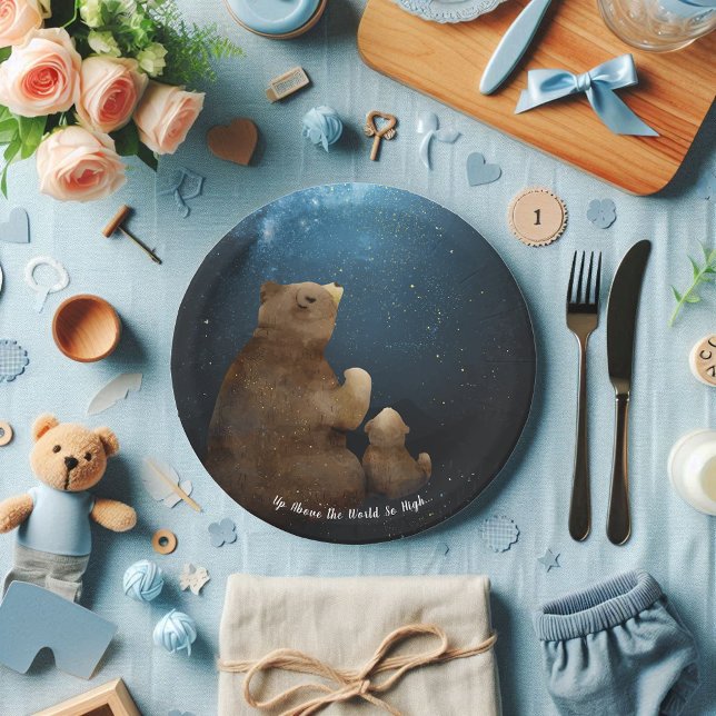 Cute Bear Twinkle Little Star Paper Plates (Creator Uploaded)