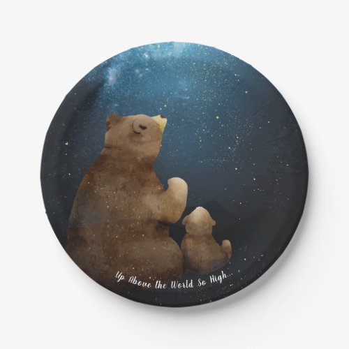 Cute Bear Twinkle Little Star Paper Plates