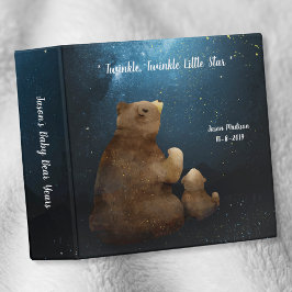 Cute Bear Twinkle Little Star Scrapbook Album 3 Ring Binder