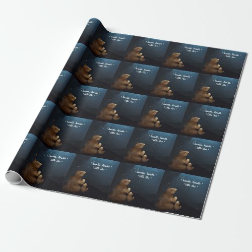 Cute Bear Twinkle Little Star Wrapping Paper