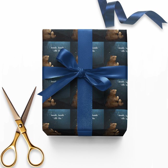 Cute Bear Twinkle Little Star Wrapping Paper (Creator Uploaded)