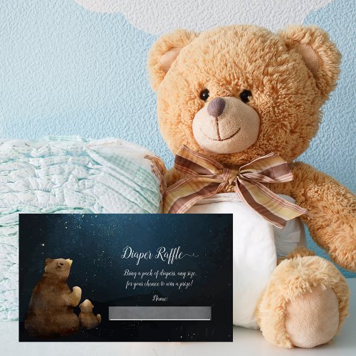 Cute Bear Twinkle Twinkle Baby Diaper Raffle Enclosure Card