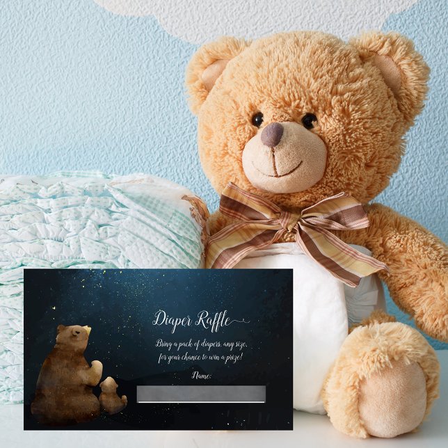 Cute Bear Twinkle Twinkle Baby Diaper Raffle Enclosure Card (Creator Uploaded)
