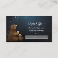 Cute Bear Twinkle Twinkle Baby Diaper Raffle Enclosure Card