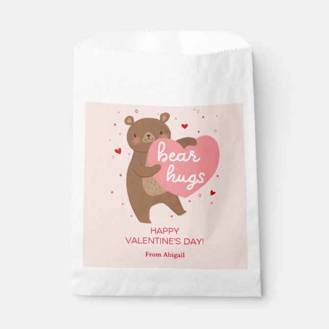 Cute Bear Valentine  Favor Bag (Front)