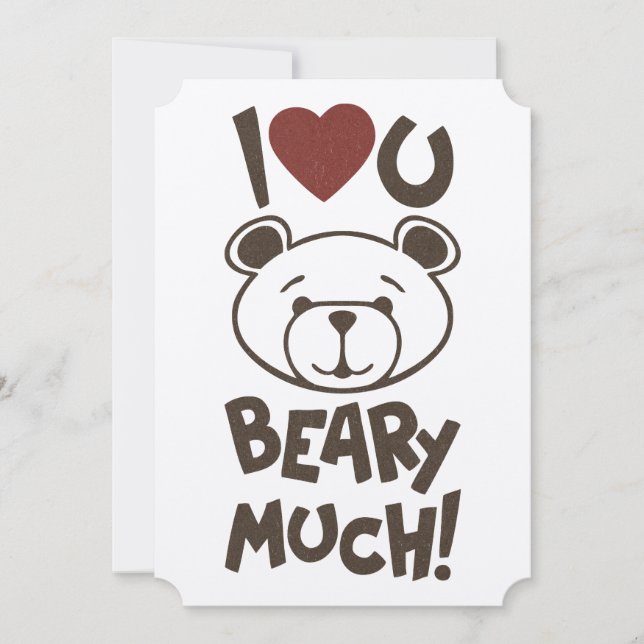 Cute Bear Valentine Holiday Card (Front)