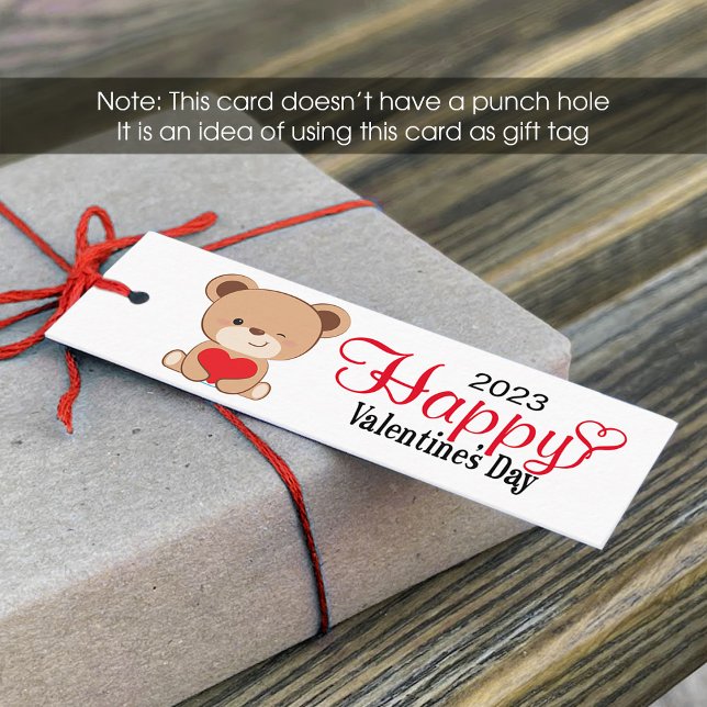 Cute Bear Valentine's Day Gift Tag (1x3 inch) (Creator Uploaded)