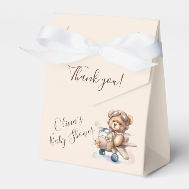 Cute Bear We can bearly wait Baby Shower  Favor Boxes (Front Side)