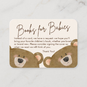 Cute Bear We Can Bearly Wait Gender Baby Shower Enclosure Card