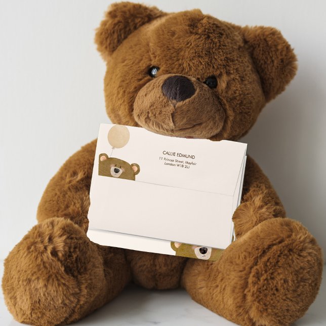 Cute Bear We Can Bearly Wait Gender Baby Shower  Envelope (Creator Uploaded)