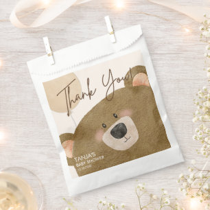 Cute Bear We Can Bearly Wait Gender Baby Shower Favor Bag
