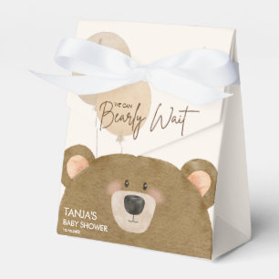 Cute Bear We Can Bearly Wait Gender Baby Shower  Favor Boxes
