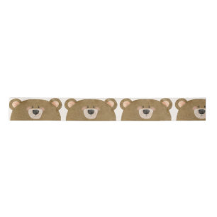 Cute Bear We Can Bearly Wait Gender Baby Shower Satin Ribbon