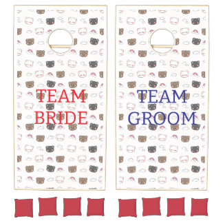 CUTE BEAR WEDDING GAME Cornhole Set