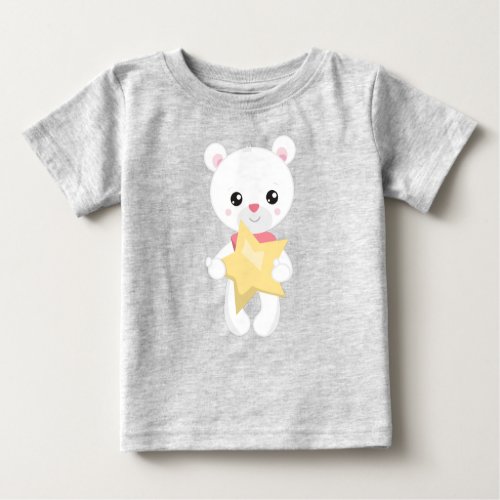 Cute Bear White Bear Teddy Bear Baby Bear Star Baby T_Shirt