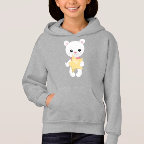 Cute Bear White Bear Teddy Bear Baby Bear Star Hoodie