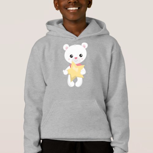 Cute Bear White Bear Teddy Bear Baby Bear Star Hoodie