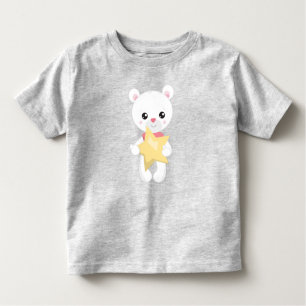 Cute Bear, White Bear, Teddy Bear, Baby Bear, Star Toddler T-shirt
