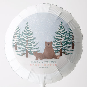 Cute Bear Winter Baby Shower Decor Balloon