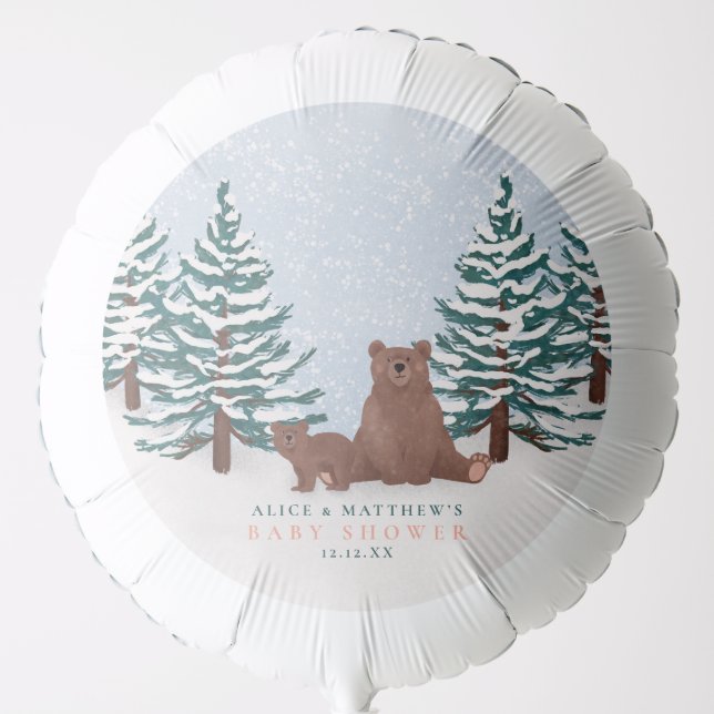 Cute Bear Winter Baby Shower Decor Balloon (Front)