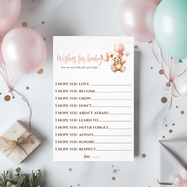 Cute Bear With Balloons | Baby Pink  Flyer (Creator Uploaded)