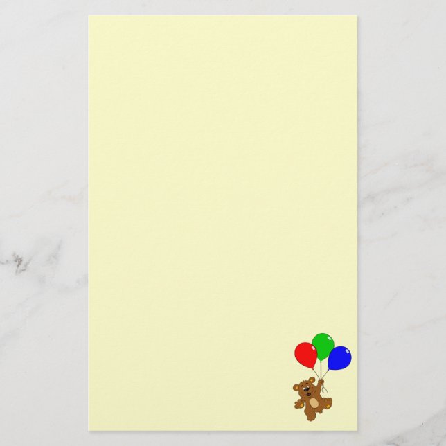 Cute bear with balloons cartoon stationary stationery (Front)
