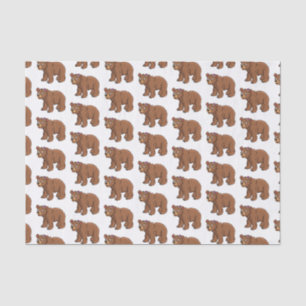 Cute bear with flower cartoon illustration  tissue paper