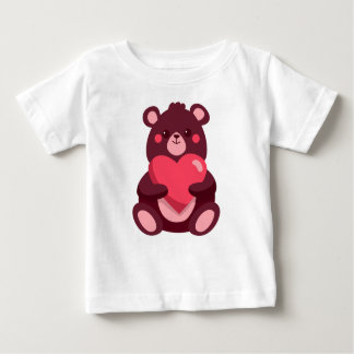 Cute Bear With Heart Baby T-Shirt