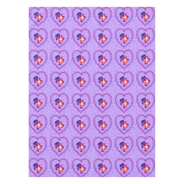 Cute Bear with Heart Gift Tablecloth (Front)