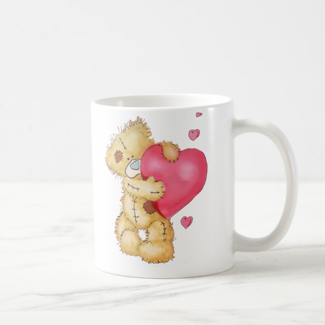 Cute Bear with Hearts Coffee Mug (Right)