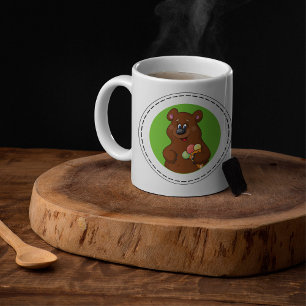 Cute Bear with Ice Cream Cone Fun Animal  Coffee Mug