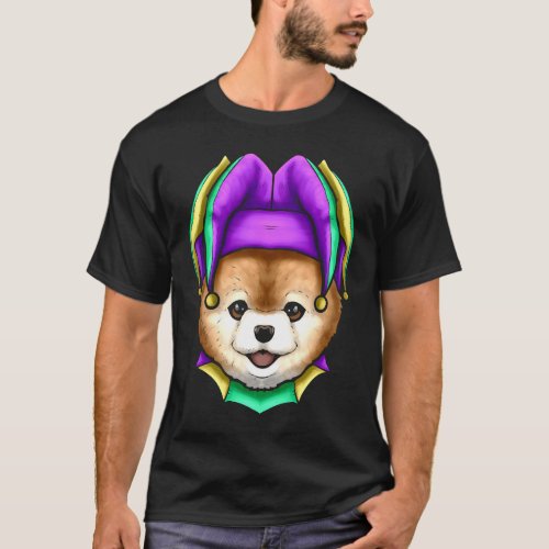 Cute Bear with Jester Hat for Mardi Gras T_Shirt
