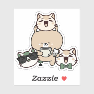 Cute Bear with Leg Prosthetic, Coffee and Cupcake Sticker