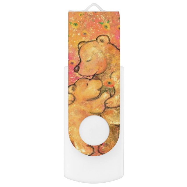 Cute Bear with Mom Flash Drive (Front Vertical)
