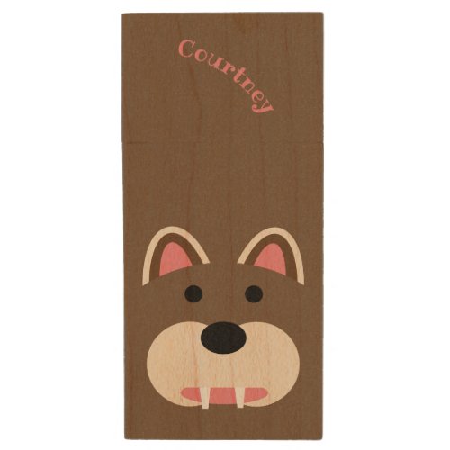 Cute Bear Wood Flash Drive