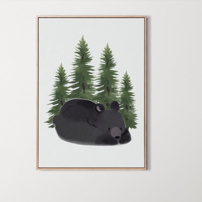 Cute Bear Woodland Animal Wall Art Room Decor  (Cute Bear Woodland Animal Wall Art Room Decor, tree, forest, wild)