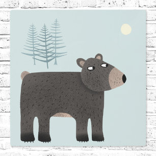 Cute Bear Woodland Metal Print
