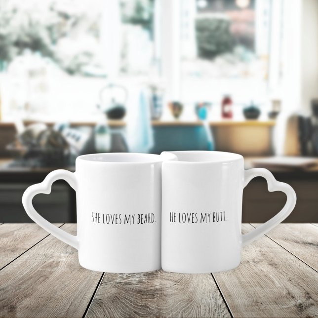 Cute Beard Butt Lovers Nesting His Her Coffee Mug Set (Creator Uploaded)